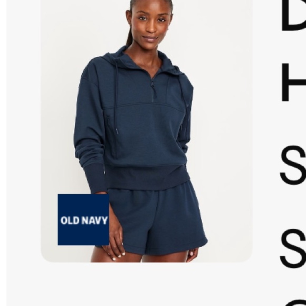 NWOT. Old Navy Dusk Navy Fleece Hoodie and Shorts Set